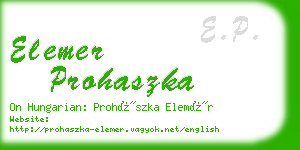 elemer prohaszka business card